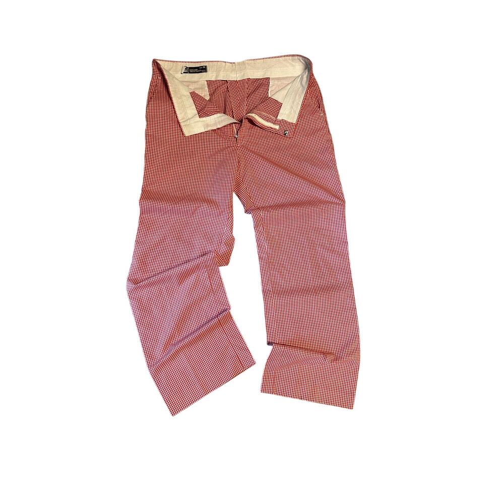 37” Vintage 70s Montgomery Ward retro straight wide legs pants gingham
